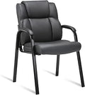 CLATINA Leather Reception Guest Chair – Ergonomic Waiting Room & Office Conference Chair with Padded Armrests