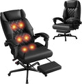Furmax Heavy Duty 500lbs Massage Office Chair with Footrest – Reclining Big & Tall High Back Executive Computer Desk Chair (Black)