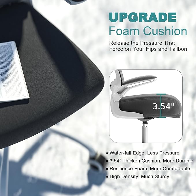 Mimoglad High Back Ergonomic Office Chair – Comfy Modern Desk Chair with Headrest, Lumbar Support & Flip-Up Arms