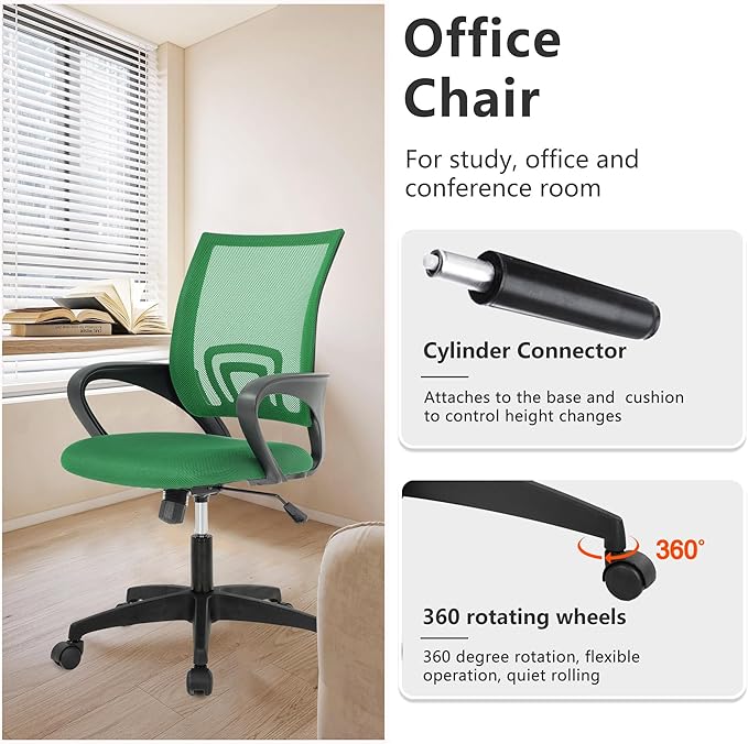 PayLessHere Ergonomic Mesh Home Office Chair – Adjustable Executive Swivel Chair with Lumbar Support & Armrests