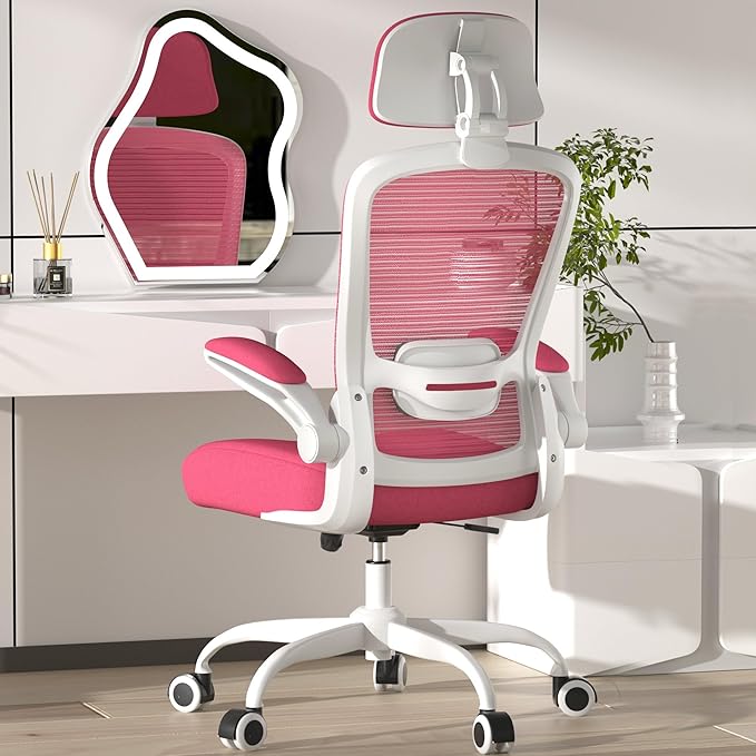 Mimoglad High Back Ergonomic Office Chair – Comfy Modern Desk Chair with Headrest, Lumbar Support & Flip-Up Arms