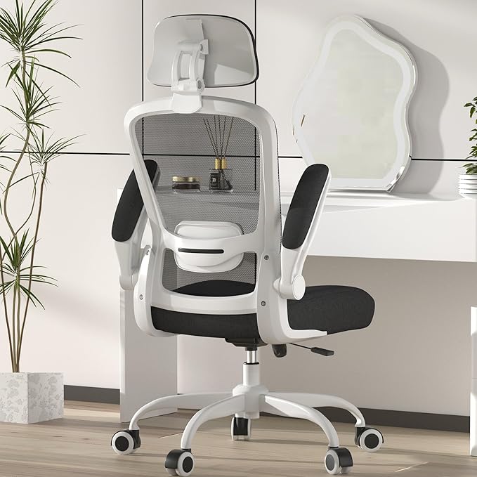 Mimoglad High Back Ergonomic Office Chair – Comfy Modern Desk Chair with Headrest, Lumbar Support & Flip-Up Arms